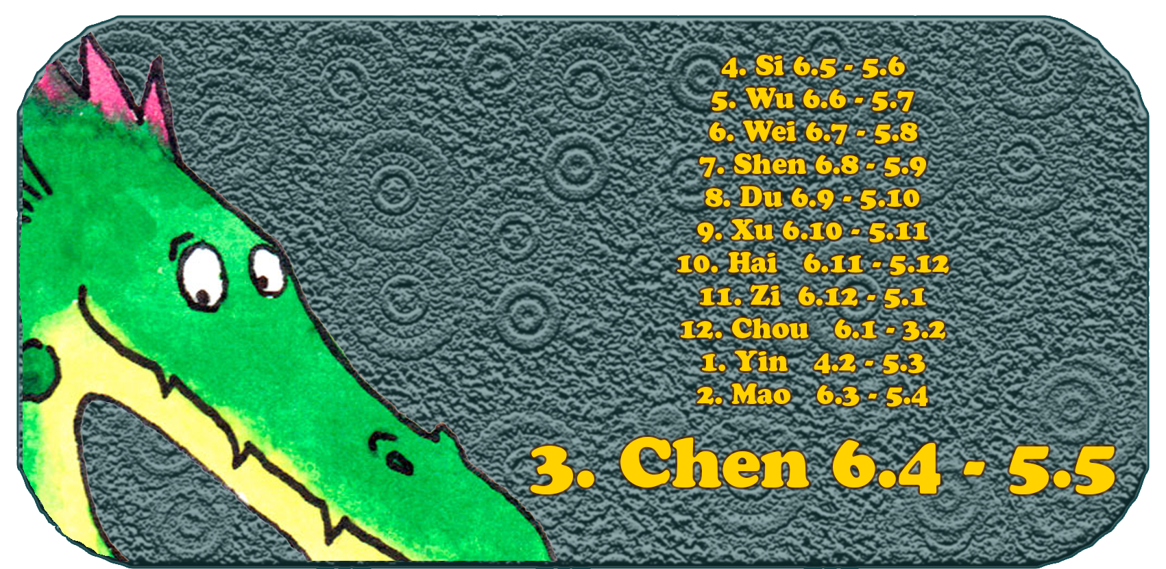Zodíaco chino | Los doce animales chinos | Dragón, abril, mes 3, Chen